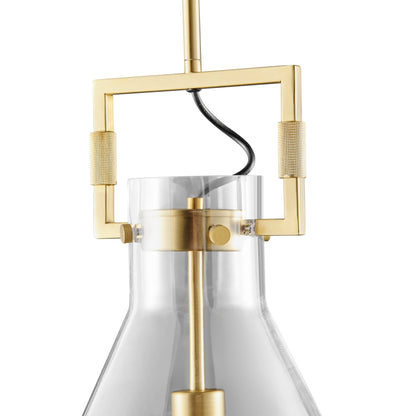 Helios 1 LED light Pendant // Crystal & Gold