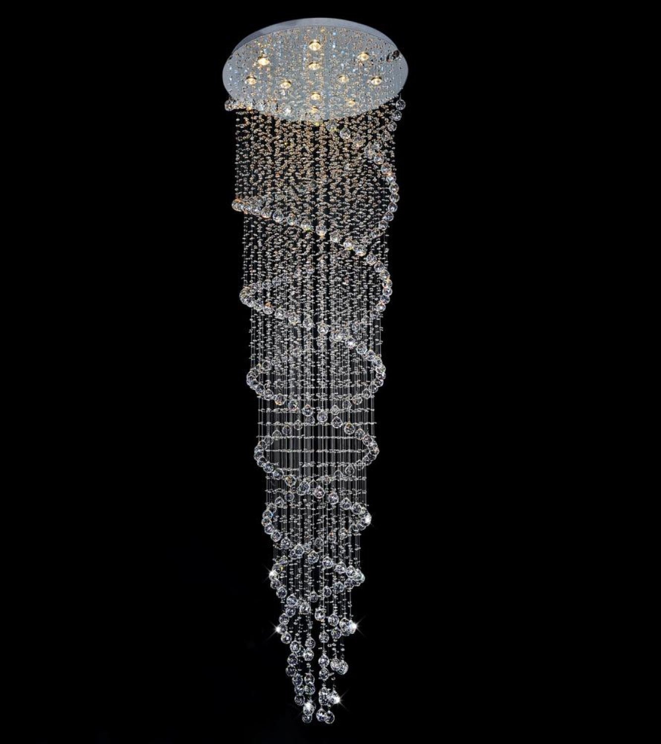 Crystal Chandelier Double Helix// 12 Light