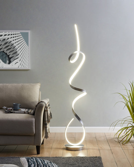 Amsterdam LED Silver 63" Floor Lamp // Dimmable