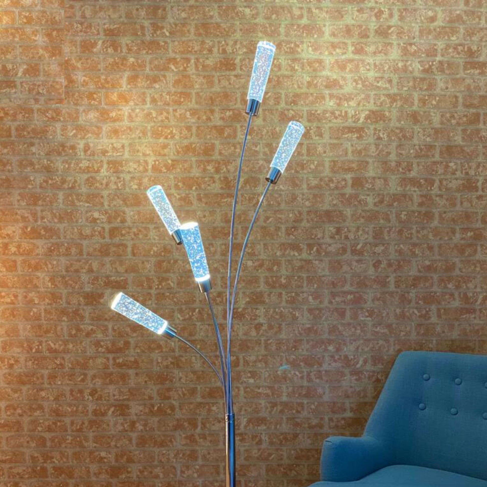 5 Crystal Cylinders Floor Lamp