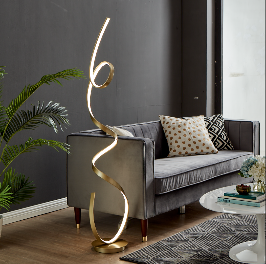 Amsterdam LED Sandy Gold 63" Floor Lamp // Dimmable