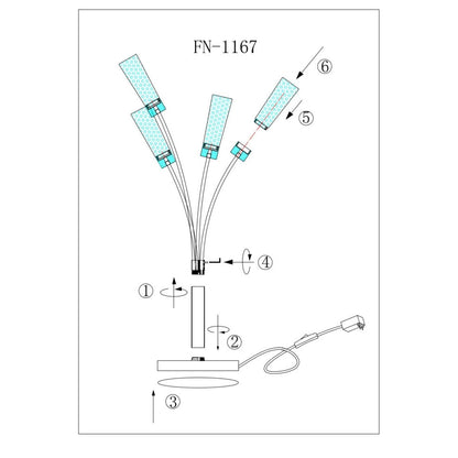 Table Lamp Five Acrylic Tube LED