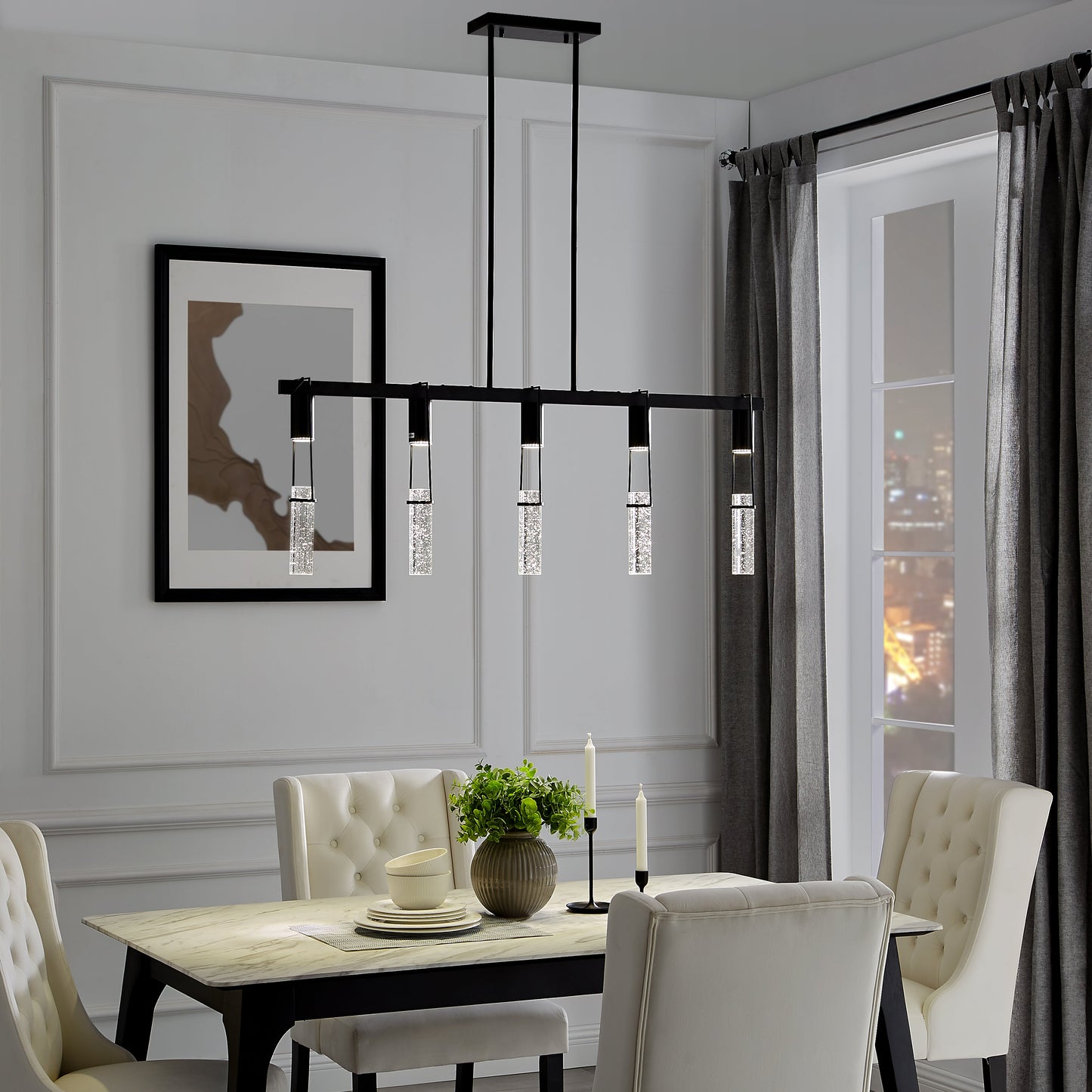 Harmony 5 Light Chandelier // Matte Black