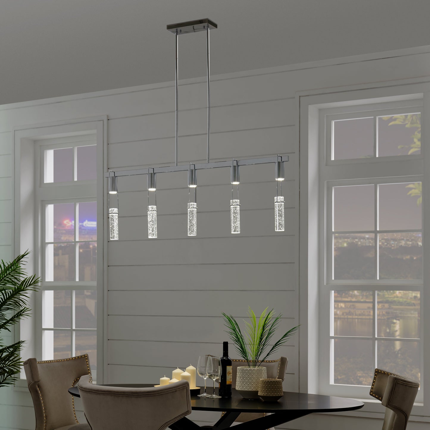 Harmony 5 Light Chandelier // Chrome