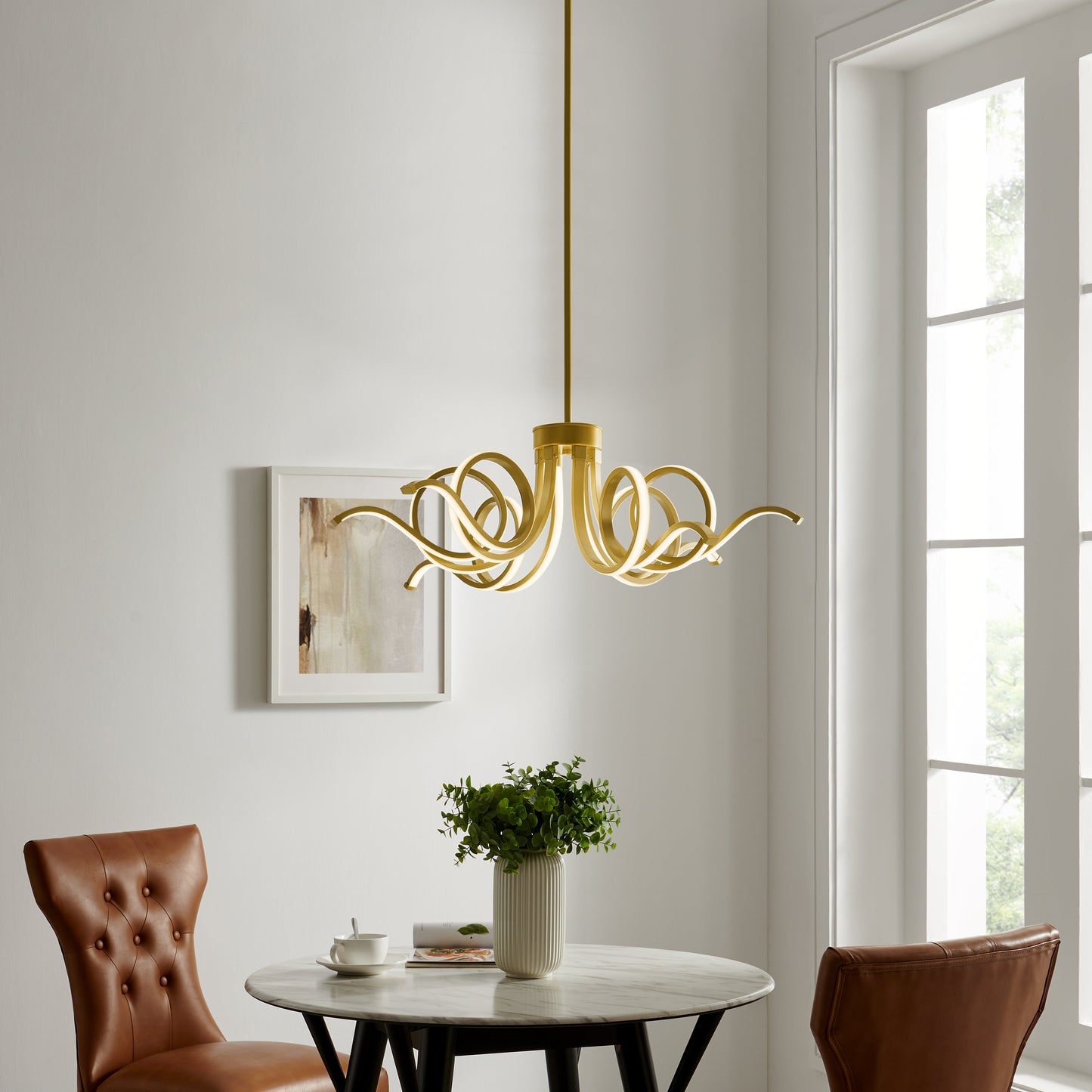 Magnolia LED Adjustable Chandelier // Sandy Gold