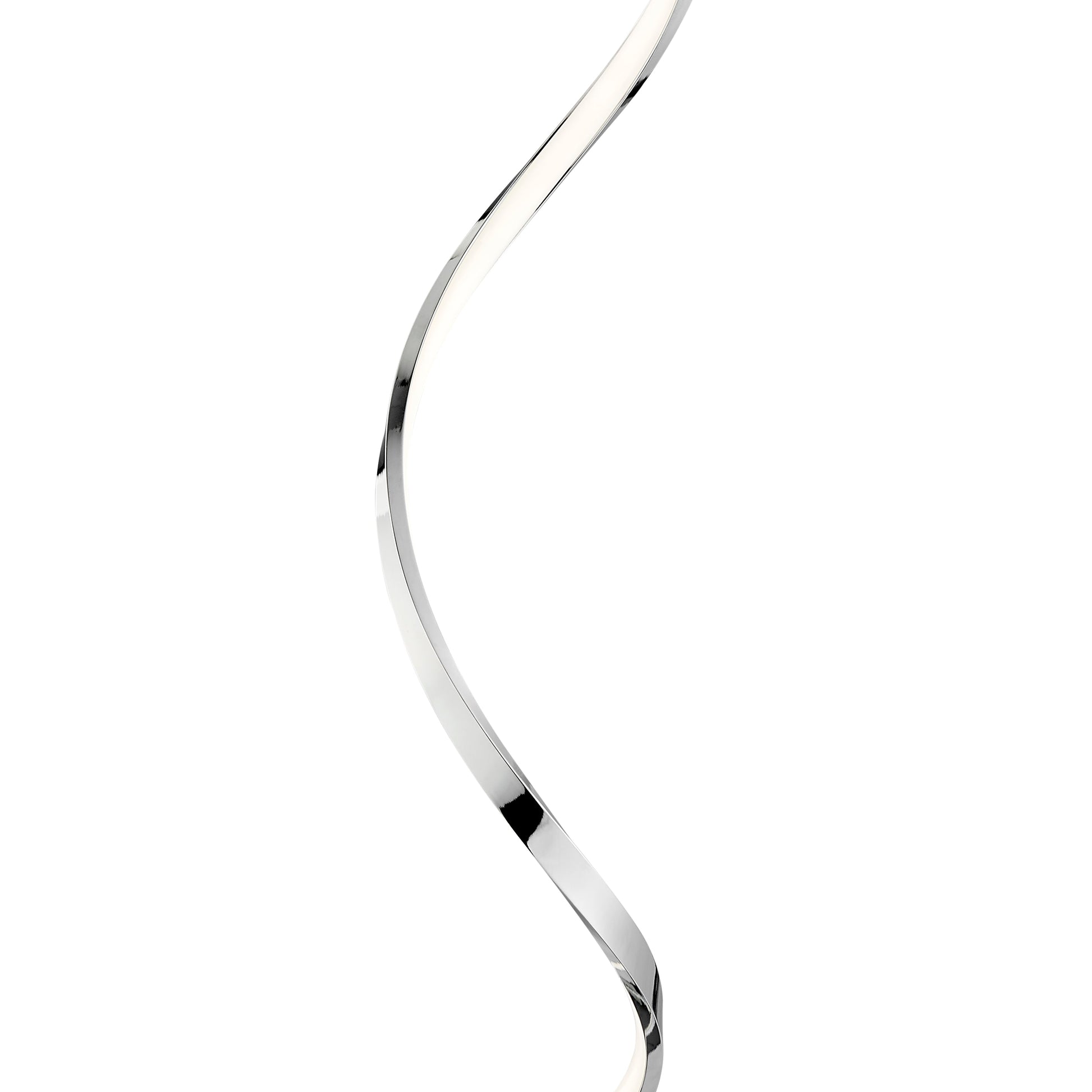 Modern Spiral LED 61" Chrome Floor Lamp // Dimmable Led Strip