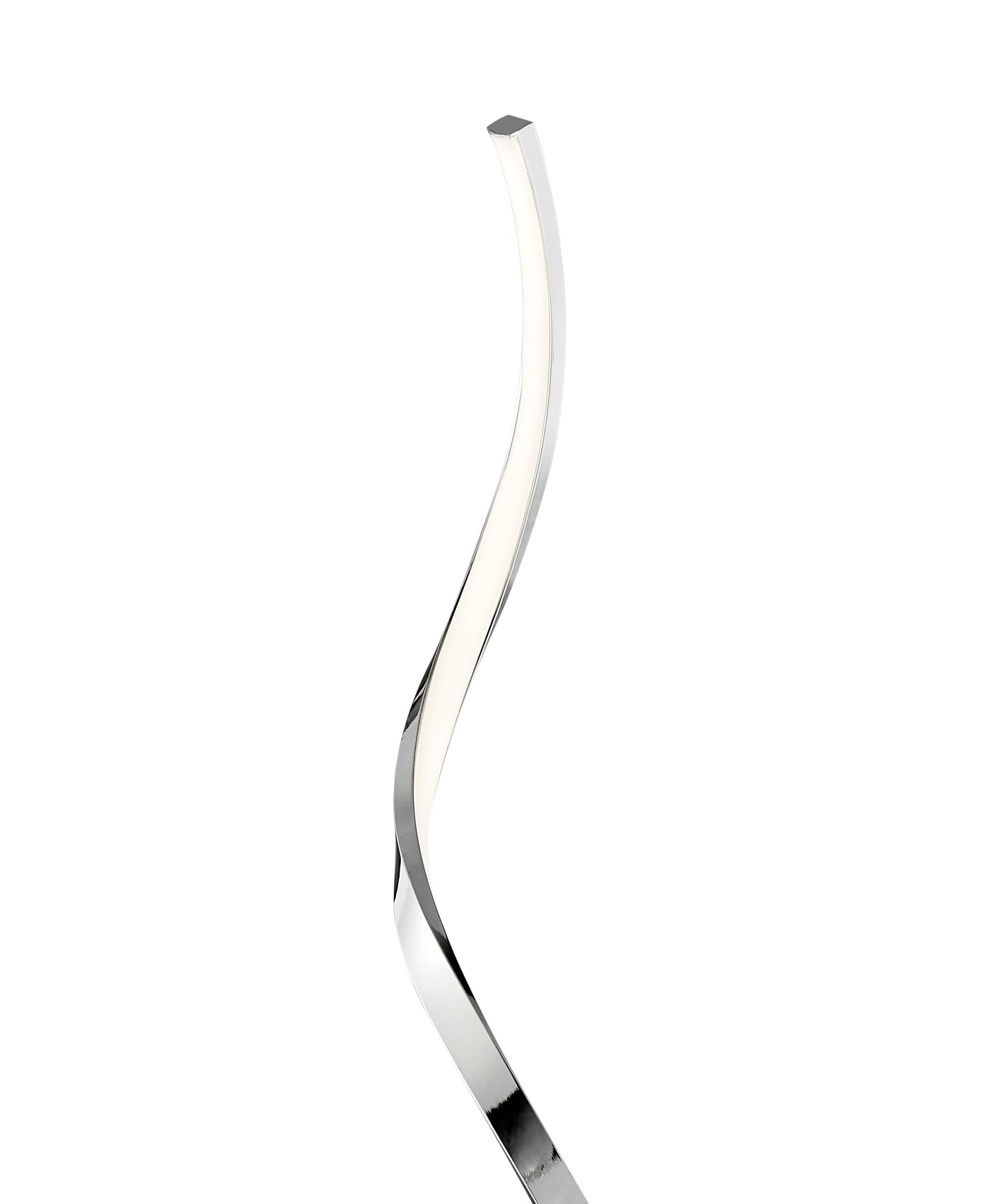 Modern Spiral LED 61" Chrome Floor Lamp // Dimmable Led Strip