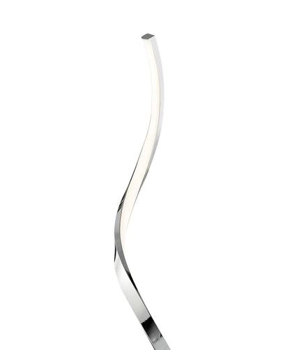 Modern Spiral LED 61" Chrome Floor Lamp // Dimmable Led Strip