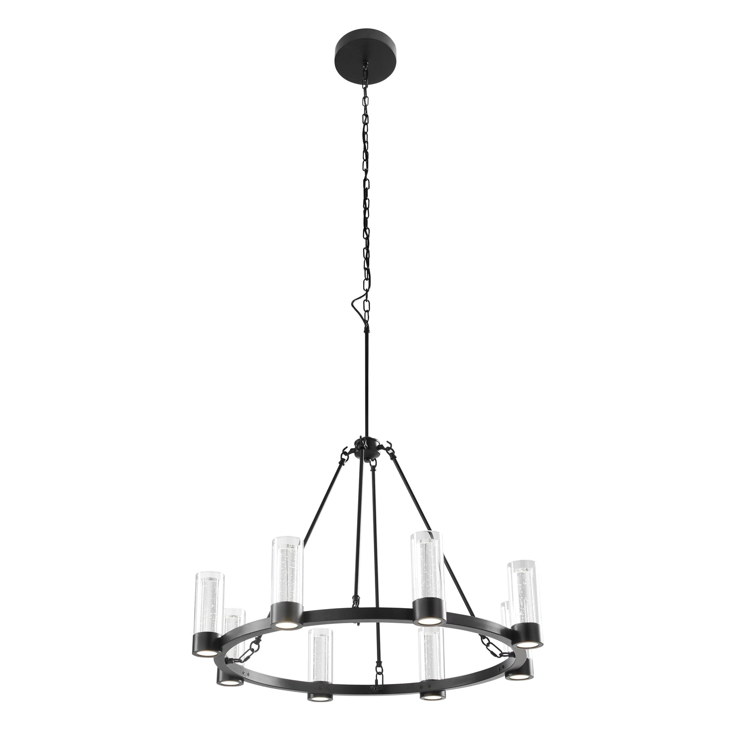 Victory 8 Light Chandelier // Matte Black