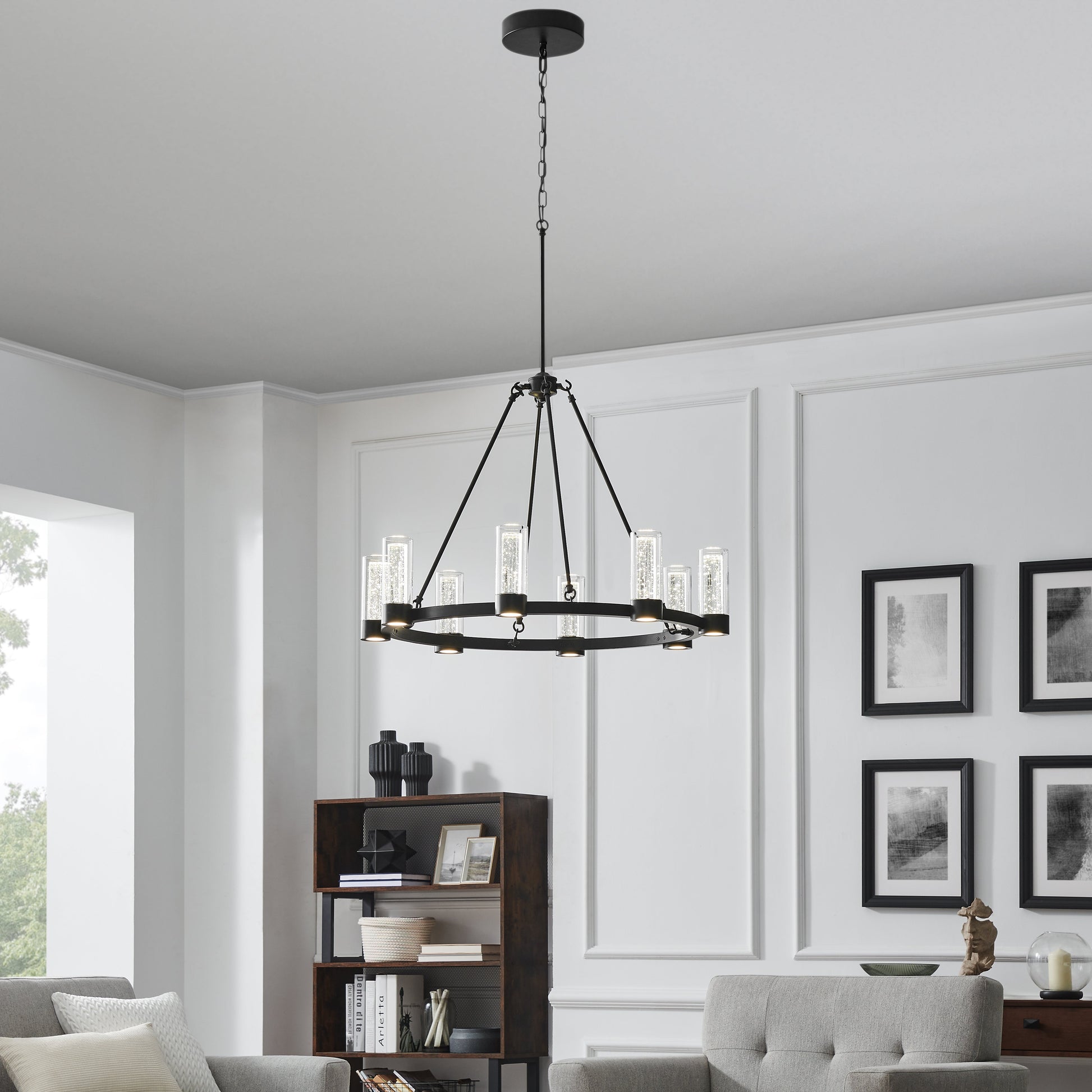 Victory 8 Light Chandelier // Matte Black