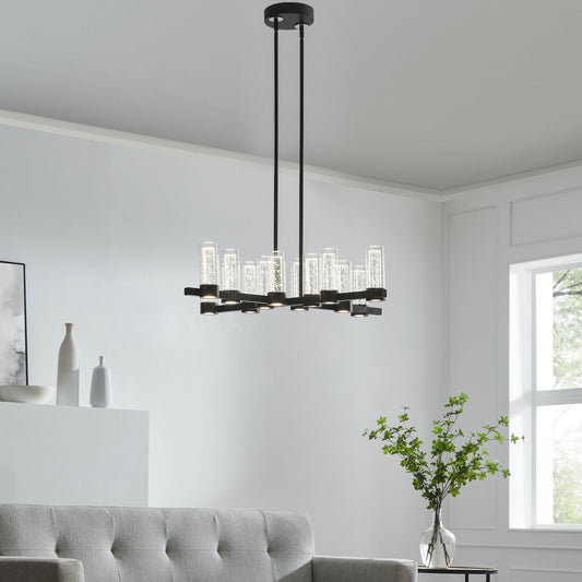 Victory 12 Light Chandelier // Matte Black