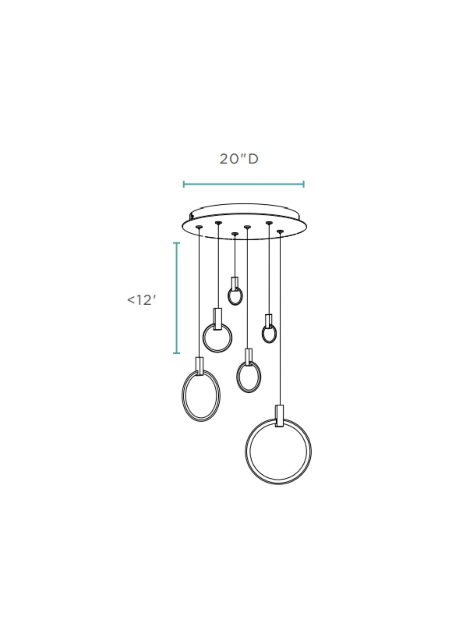 Hong Kong LED Circular Chandelier // Chrome