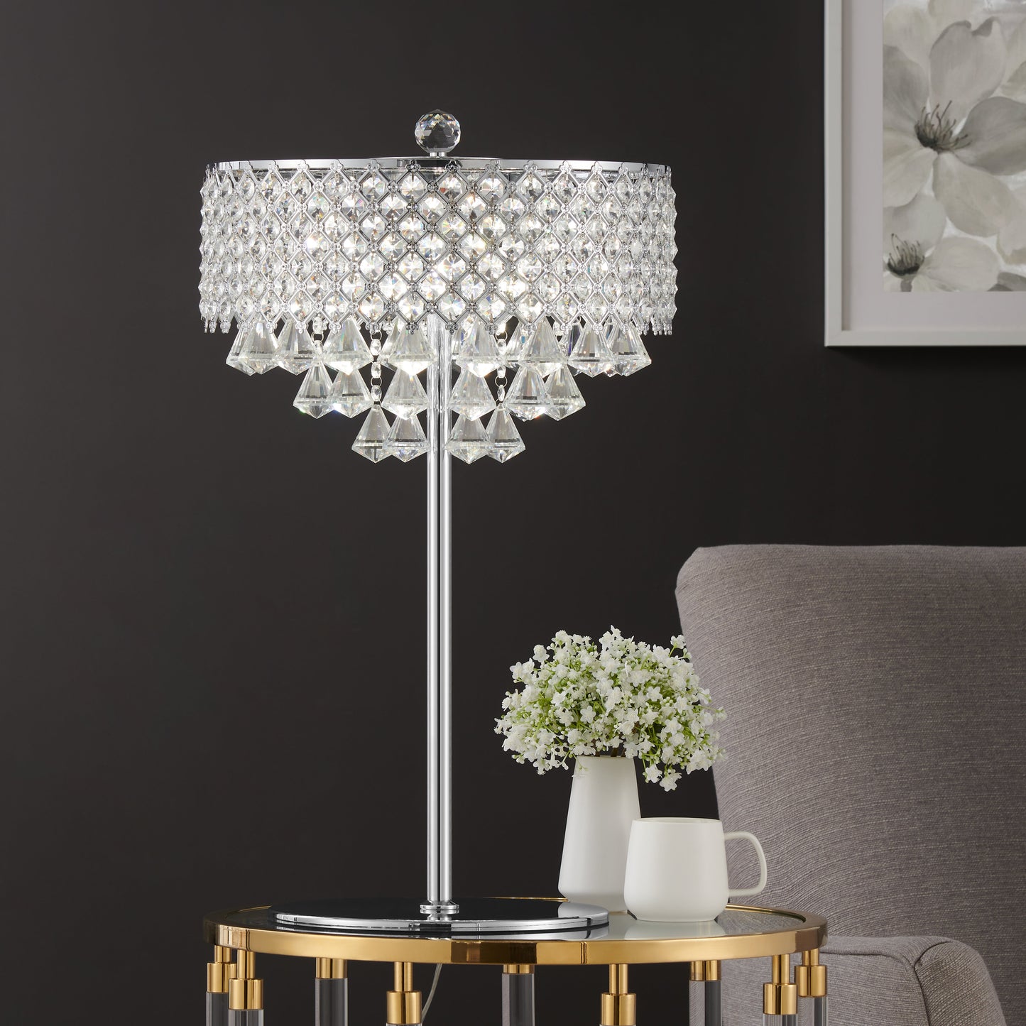 Grand Chrome Table Lamp // 6 Light