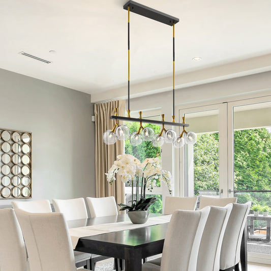 Sonder Rectangular Gold and Black Chandelier