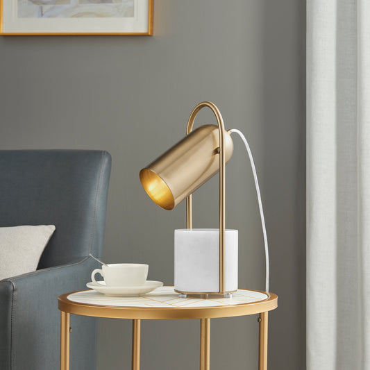 Chrysalism Gold and Marble Table Lamp