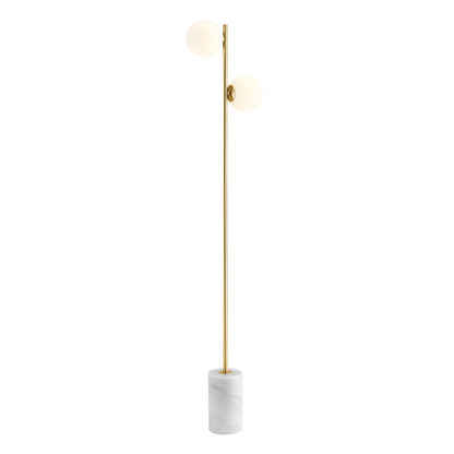 Anechdoche 2 Lights Floor Lamp // Gold and White