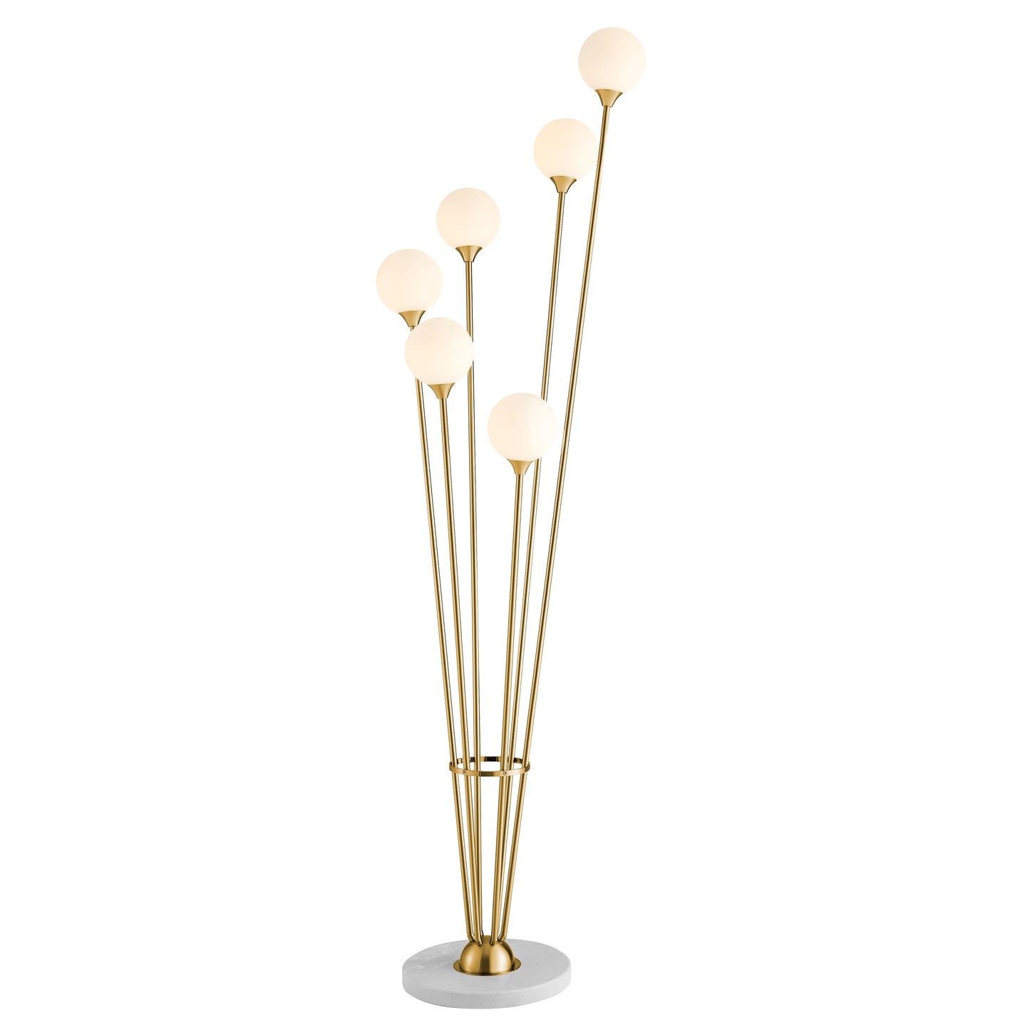 Anechdoche 6 Lights Floor Lamp // Gold and White