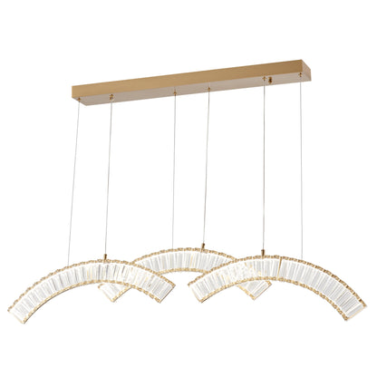 Sanford Triple Chandelier // Brushed Gold