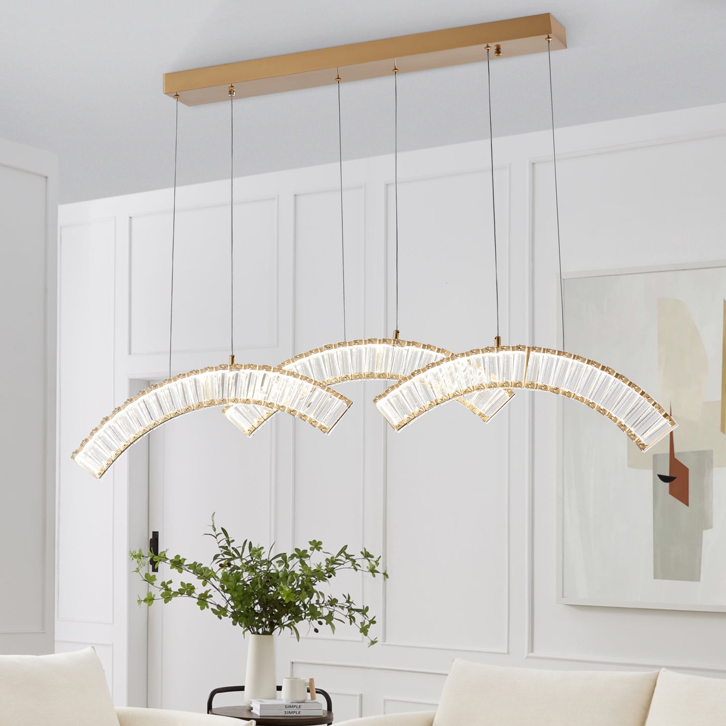 Sanford Triple Chandelier // Brushed Gold