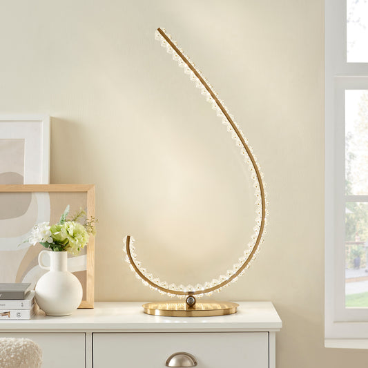 Grace Crystal 16W Table Lamp // Touch & Dimmable (L Gold)