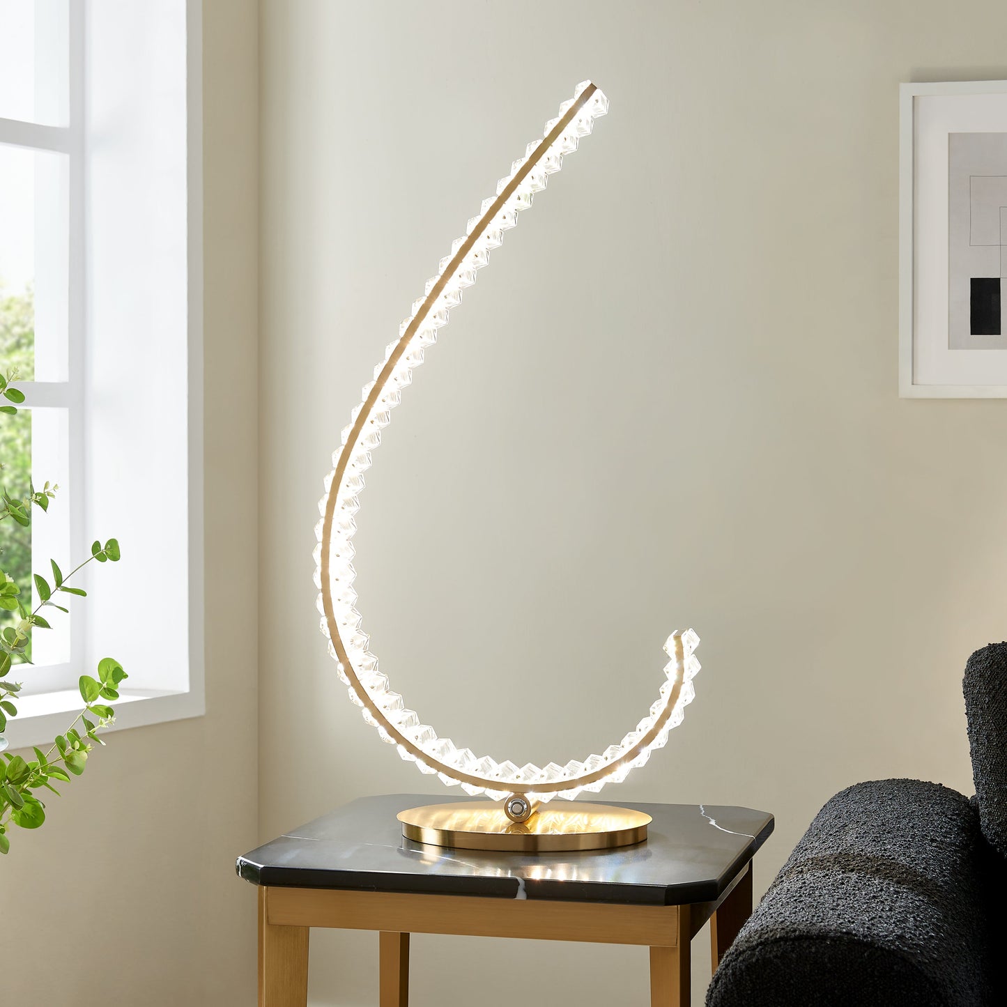 Grace Crystal 16W Table Lamp // Touch & Dimmable (R Gold)