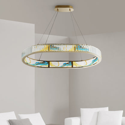 Boeseman's Colorful Chandelier // 1 Tier, Squoval