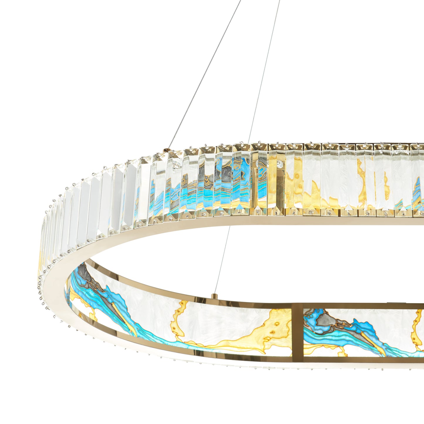 Boeseman's Colorful Chandelier // 1 Tier, Squoval