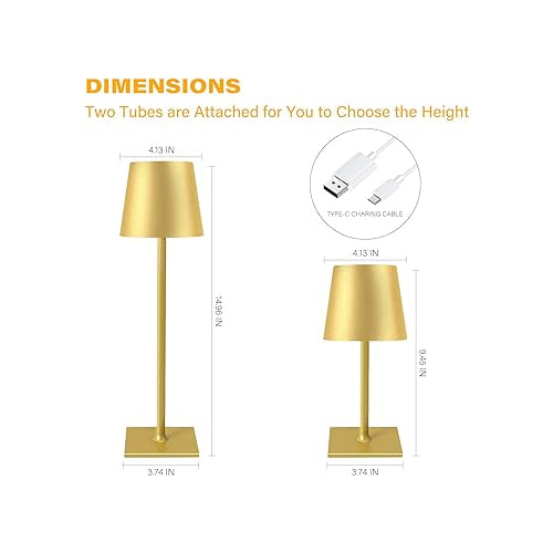 Beam Column Rechargeable Table Lamp // Gold