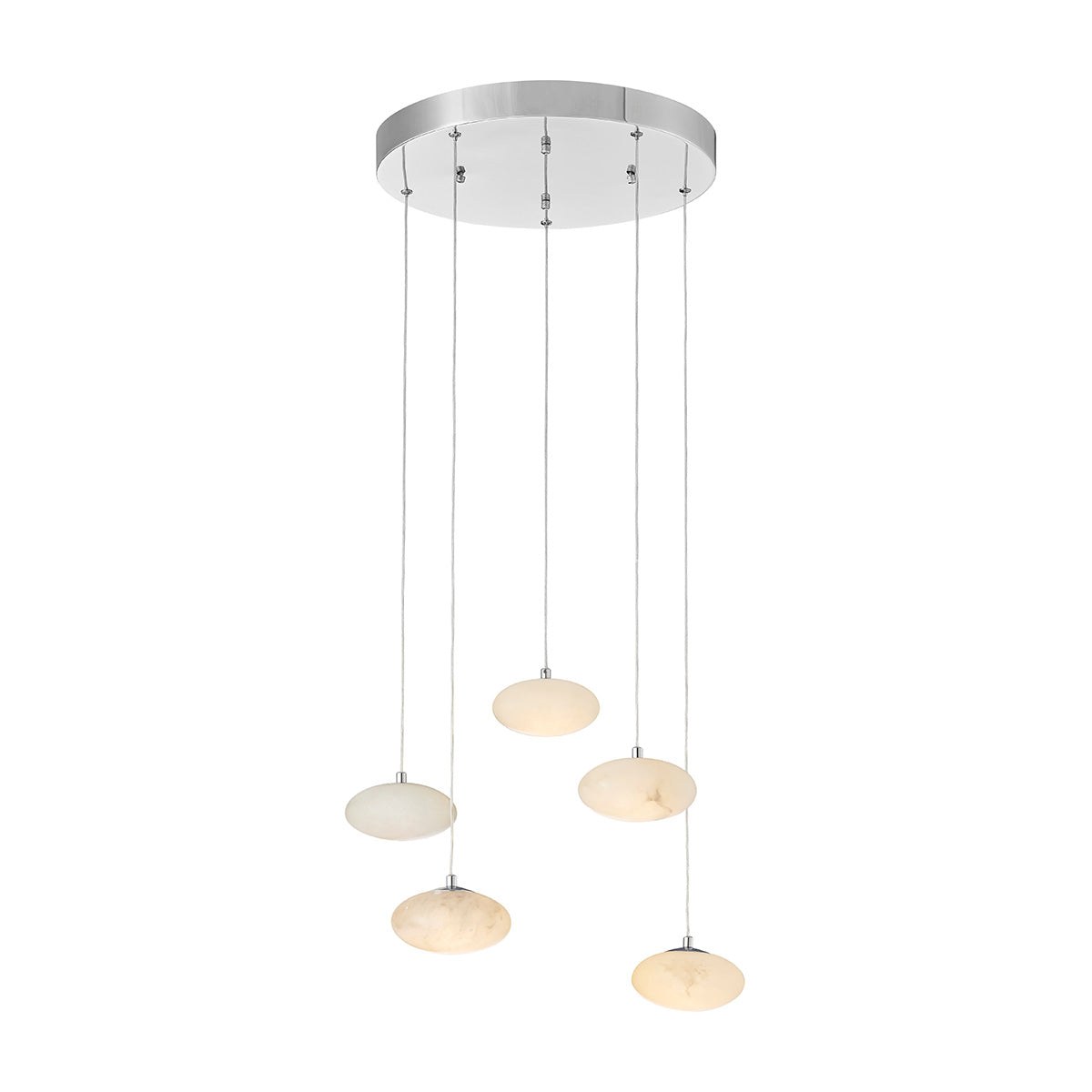 Neutron Glow Round Chandelier // Chrome