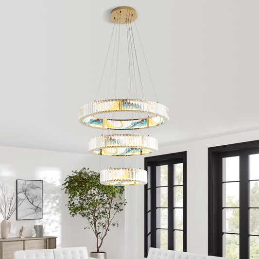 Boeseman's Colorful Chandelier // 3 Tiers, Round