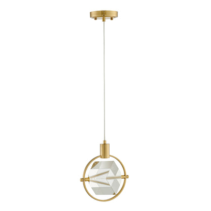 Hollywood Cube 1 Light Pendant // Gold